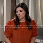 Brook Lynn’s red puff sleeve top on General Hospital