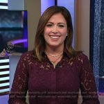 Chloe’s burgundy lace shirtdress on Today