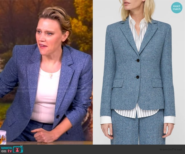 Lafayette 148 New York Fitted Donegal Tweed Blazer worn by Kate McKinnon on The View