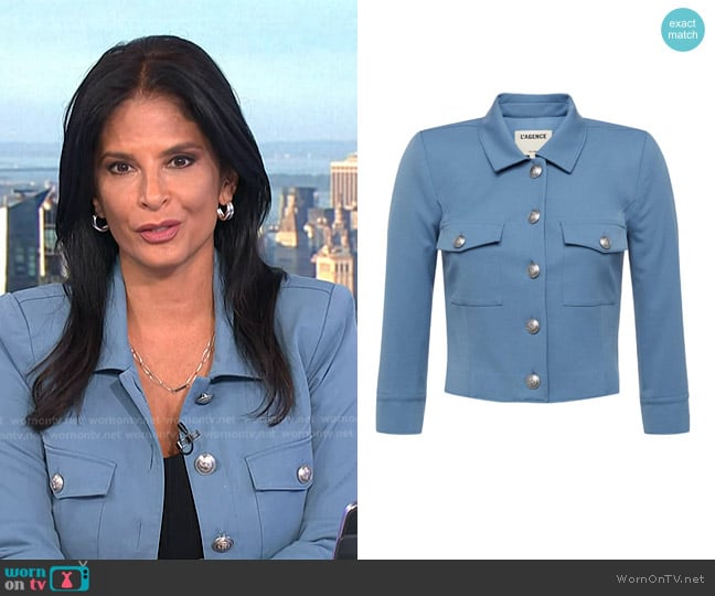 L'Agence Kumi Button Front Crop Jacket worn by Darlene Rodriguez on Today