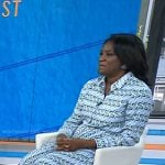 Dr. Angela Lamb’s blue geometric print shirtdress on Today