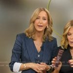 Lara’s navy pinstripe vest and suit on Good Morning America