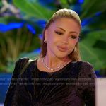 Larsa’s black velvet jumpsuit on The Real Housewives of Miami