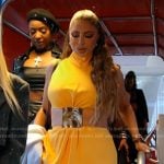 Larsa’s yellow cutout dress on The Real Housewives of Miami