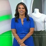 Laura’s blue ribbed top and skirt on Today