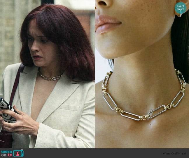 Laura Lombardi Two Tone Stanza Necklace worn by Cherry Laine (Olivia Cooke) on The Girlfriend