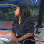 Laura’s navy polka dot blouse on Today
