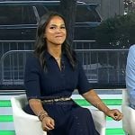 Laura’s navy pleated dress on Today