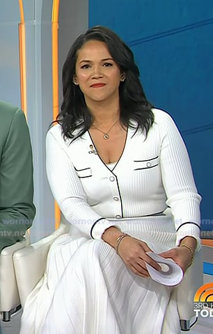 Laura's white pleated dress on Today