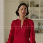 Laurel’s red long sleeve dress on The Summer I Turned Pretty