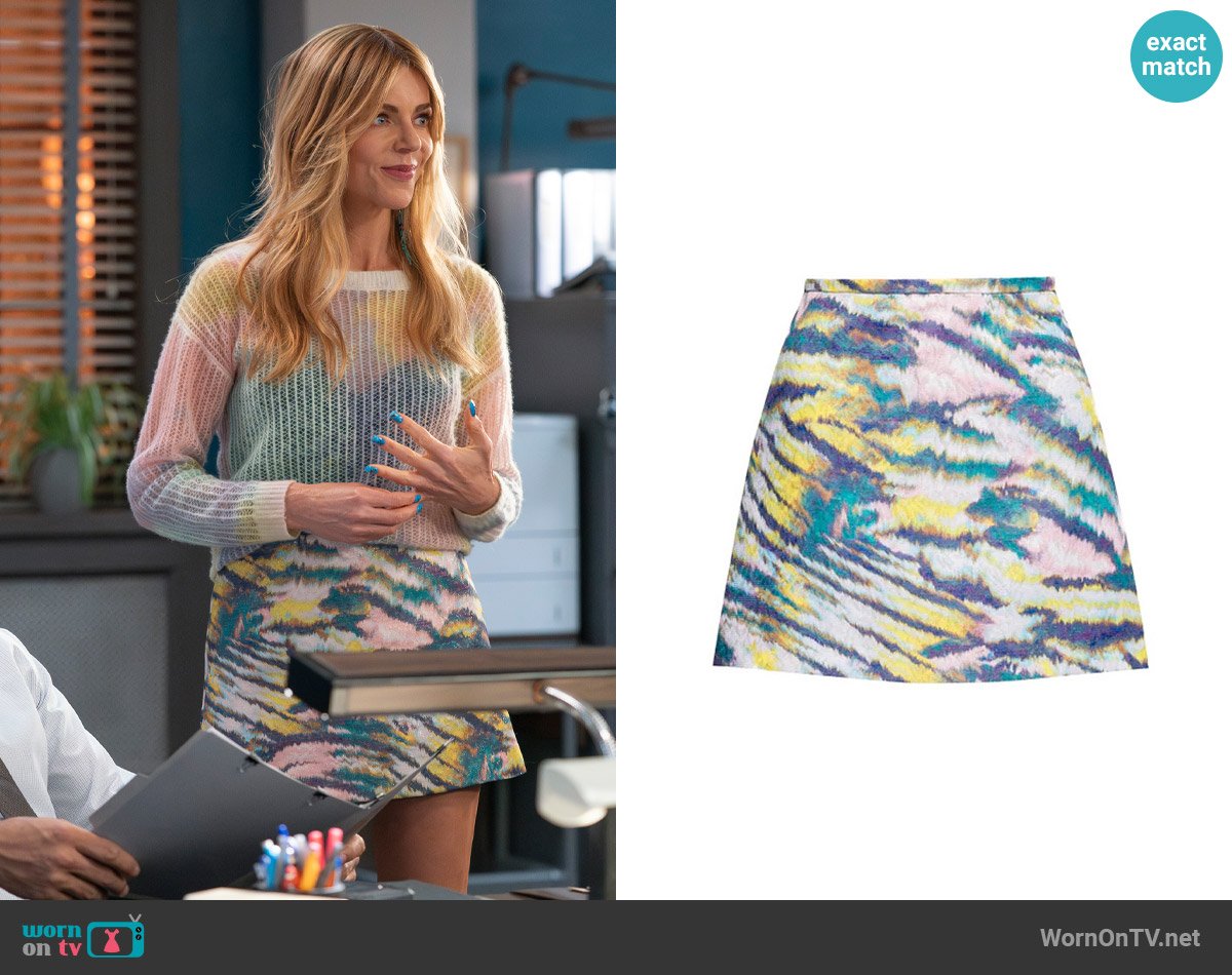 Le Superbe Tigress Mini Skirt worn by Morgan Gillory (Kaitlin Olson) on High Potential