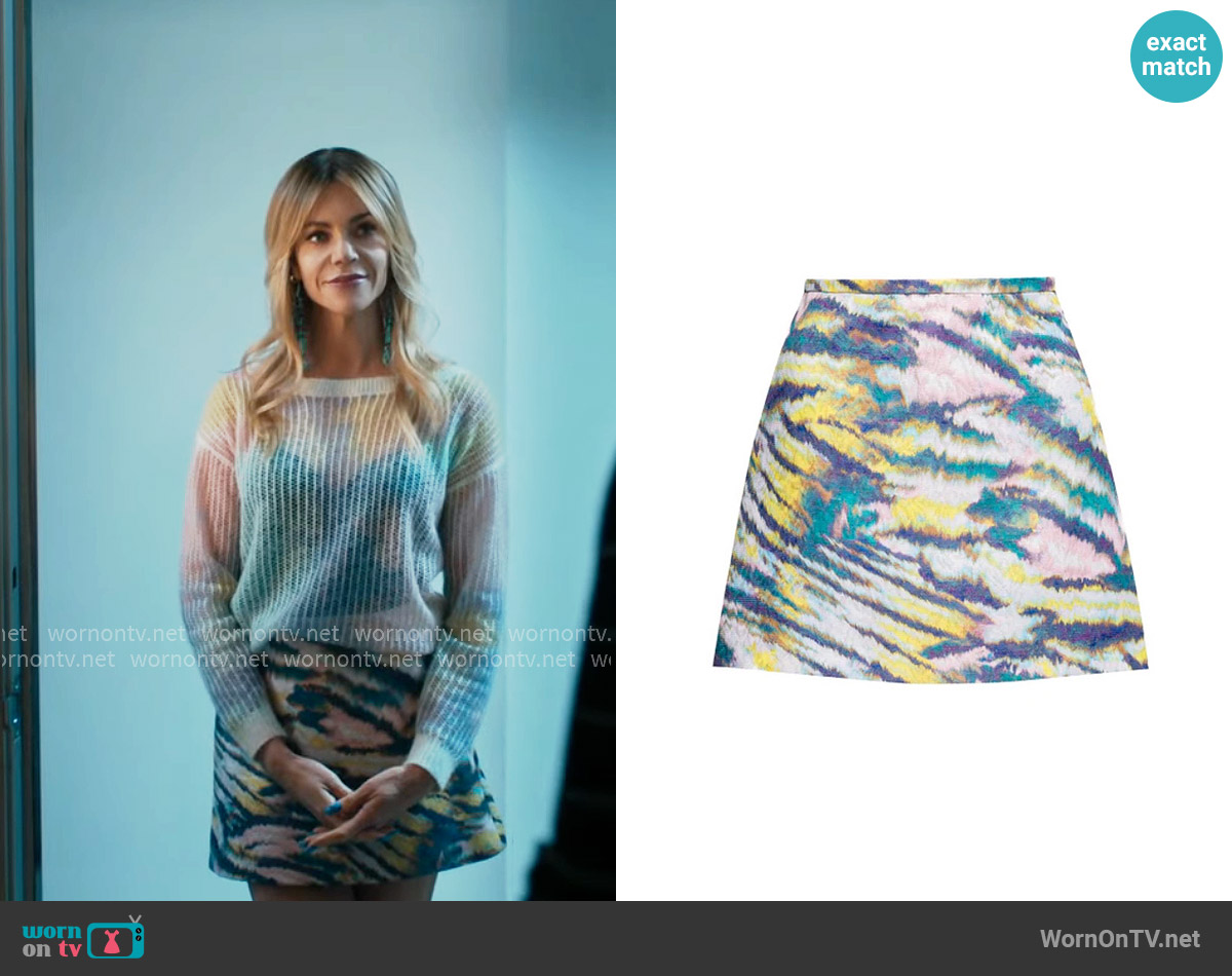 Le Superbe Tigress Mini Skirt worn by Morgan Gillory (Kaitlin Olson) on High Potential