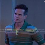 Leo’s green striped polo on Days of our Lives