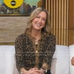 Lara’s beige leopard cardigan on Good Morning America