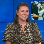 Reagan Baylee’s leopard tie front top on Access Hollywood