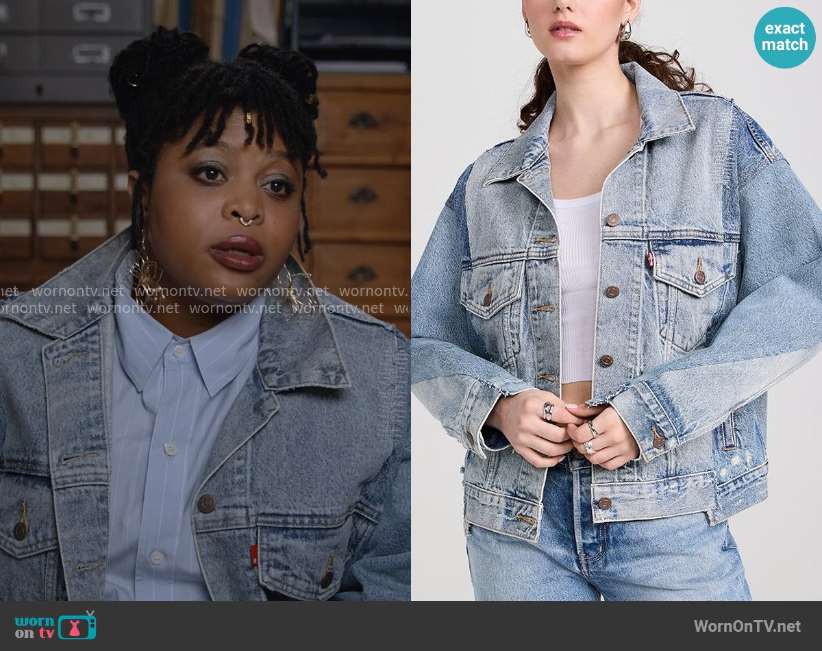 Levis 90s Trucker Repaired Jacket worn by Adelola Olofin (Gbemisola Ikumelo) on The Paper