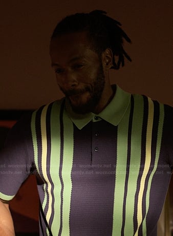 Lewis's green striped polo on Reasonable Doubt