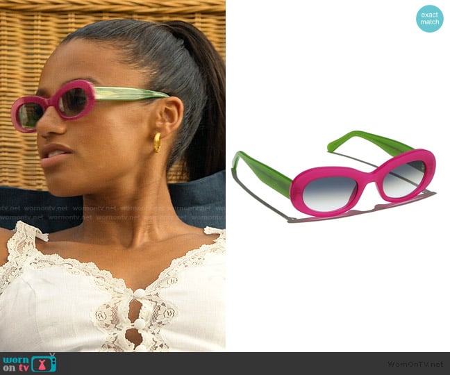 LGR x Maria De La Orden Dalia Sunglasses worn by Brigitte Russell-Bailey (Shalom Brune-Franklin) on The Girlfriend