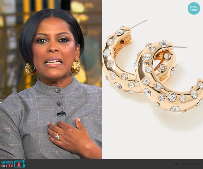 Lilly Pulitzer All Dahled Up Hoop Earrings worn by Tamron Hall on Tamron Hall Show