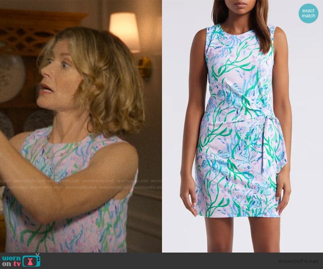 Lilly Pulitzer Bryson Tie Waist Sleeveless Minidress worn by Nora Park (Gillian Vigman) on The Runarounds
