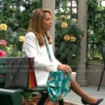 Lily’s green floral dress and white blazer on The Young and the Restless