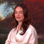 Lily James’s satin wrap top on The View