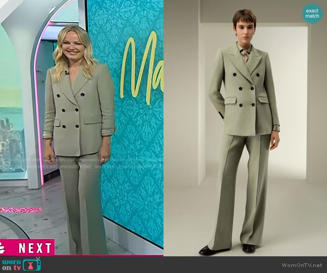 Lily Silk Double Breasted Lapel Blazer and Pants worn by Malin Akerman on Today