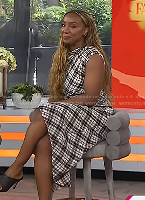 Lindsay Peoples' plaid asymmetric dress on Today