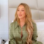 Lisa’s green satin shirt and pants on The Real Housewives of Miami
