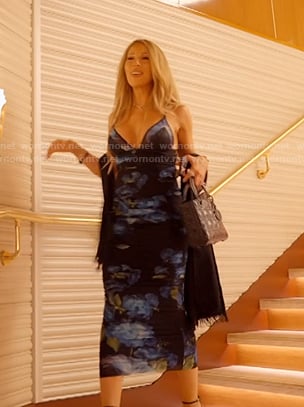 Lisa's black floral tulle dress on The Real Housewives of Miami
