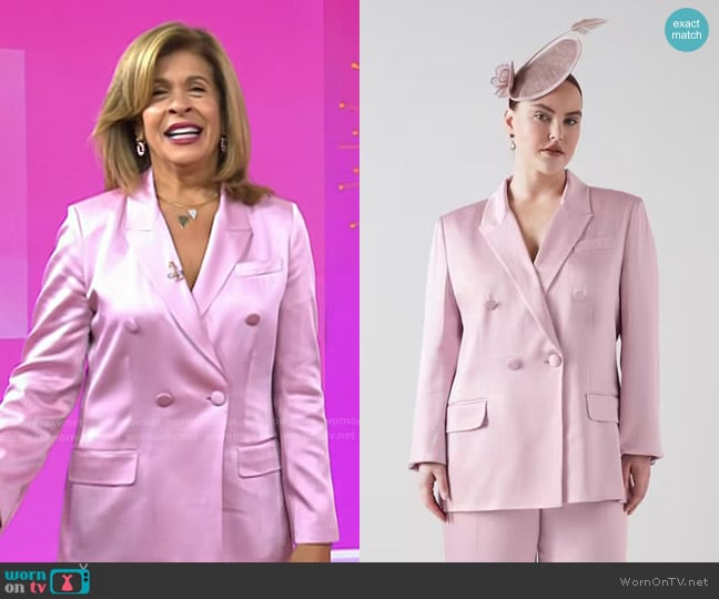LK Bennett Rose Italian Satin Jacket in Pink worn by Hoda Kotb on Today