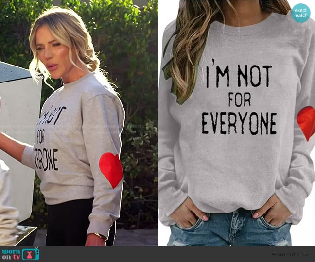 Lluao I'm Not for Everyone Sweatshirt worn by Jennifer Pedranti on The Real Housewives of Orange County