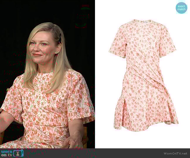Loewe Silk Blend Taffeta Dress Dresses Rose in Pink worn by Kirsten Dunst on Access Hollywood