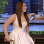 Lola Tung’s sleeveless midi dress on Live with Kelly and Mark