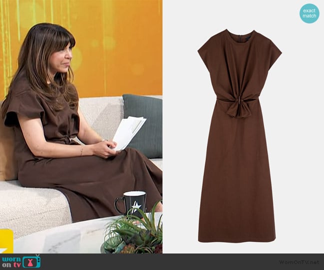 Jessica Dadloff’s brown dress on Access Hollywood