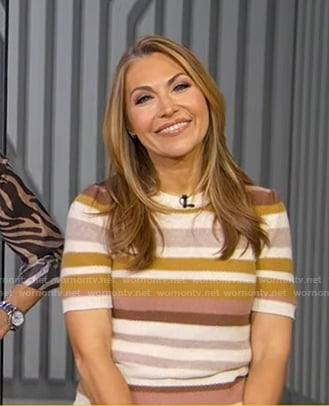Lori’s striped short sleeve sweater on Good Morning America