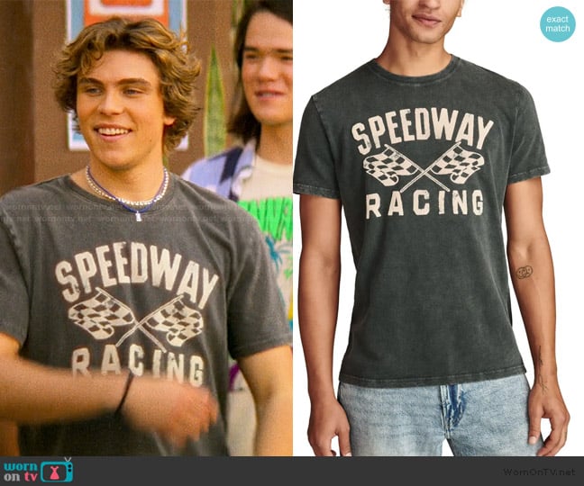 Lucky Brand Speedway Cotton Graphic T-Shirt worn by Charlie Cooper (William Lipton) on The Runarounds