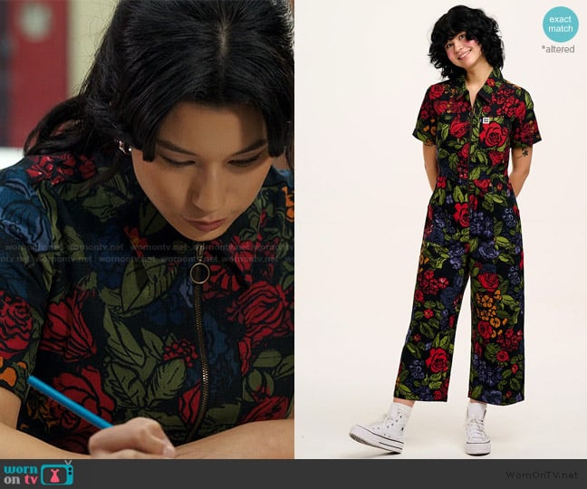 Lucy and Yak Ragan - Cotton Jumpsuit in Maria Print worn by Kiley (Mya Lowe) on My Life with the Walter Boys