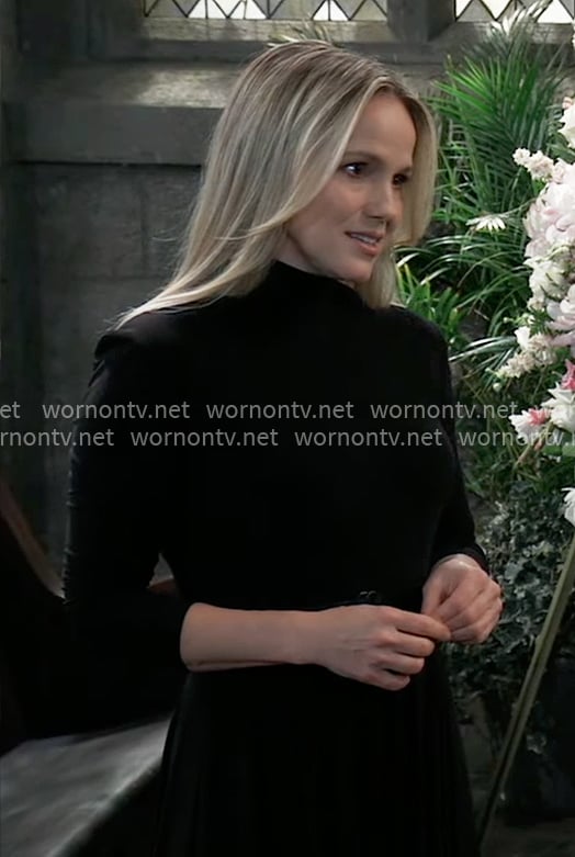 Lulu's black long sleeved turtleneck dress on General Hospital