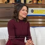 Maggie’s Burgundy knit midi dress on Good Morning America