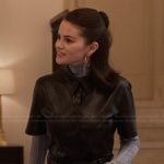 Mabel’s black leather dress and top on Only Murders in the Building