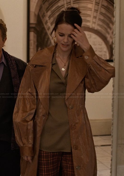 Mabel's leather coat on Only Murders in the Building
