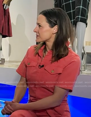 Maggie Rulli’s pink belted jumpsuit on Good Morning America