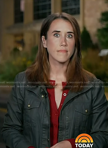 Maggie Vespa's brown field jacket on Today
