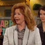 Maggie’s grey check blazer and pant suit on Days of our Lives
