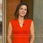 Maggie’s red v-neck midi dress on Good Morning America