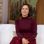 Maggie’s Burgundy knit midi dress on Good Morning America