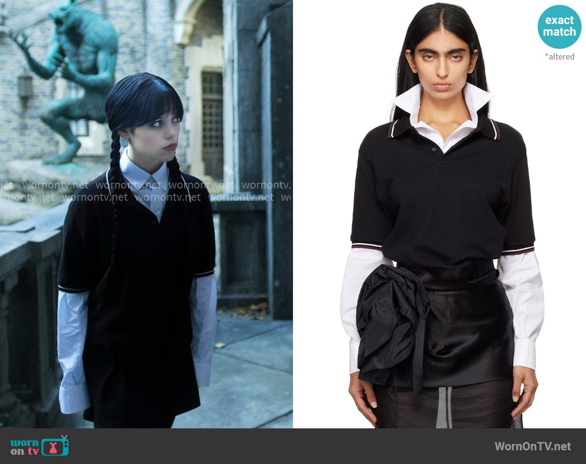 Maison Margiela Décortiqué Midi Dress worn by Wednesday Addams (Jenna Ortega) on Wednesday