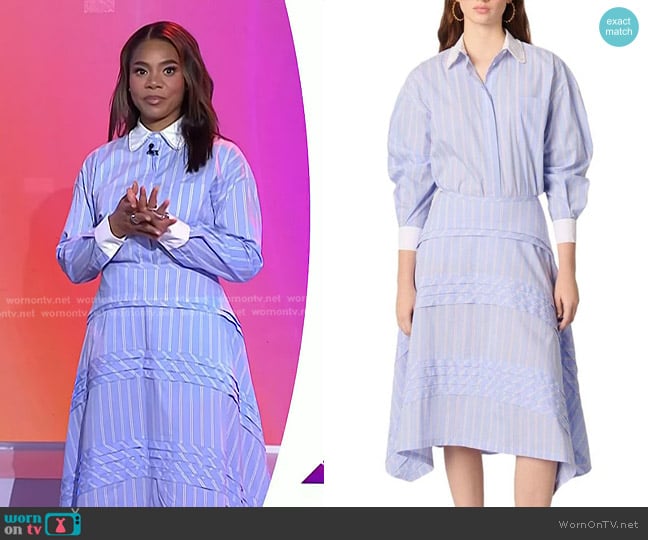Maje Striped Shirt and Midi Skirt worn by Regina Hall on Today