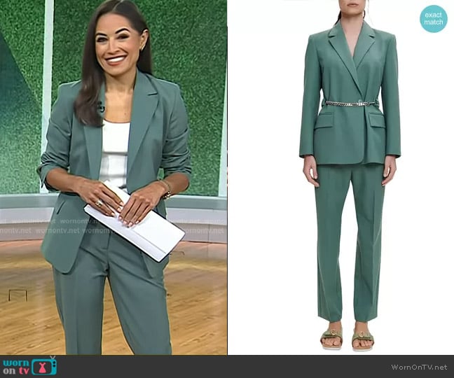 Maje Villette Blazer and Pillette Pants worn by Kaylee Hartung on Today